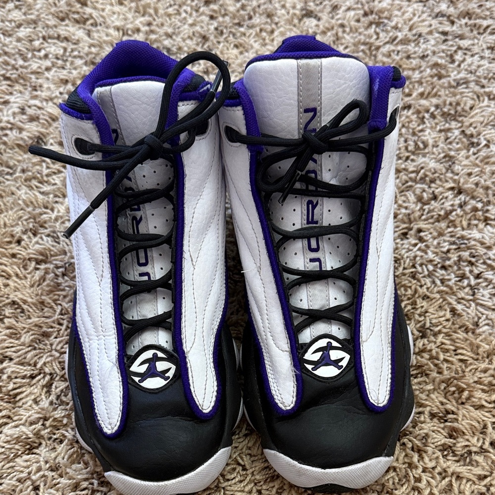 White and Purple Athletic Sneakers